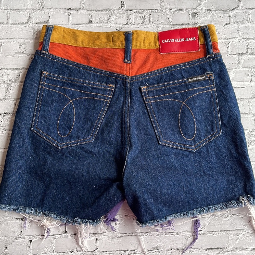 CALVIN KLEIN JEANS | Colour blocked denim cutoff shorts - Picture 8 of 10